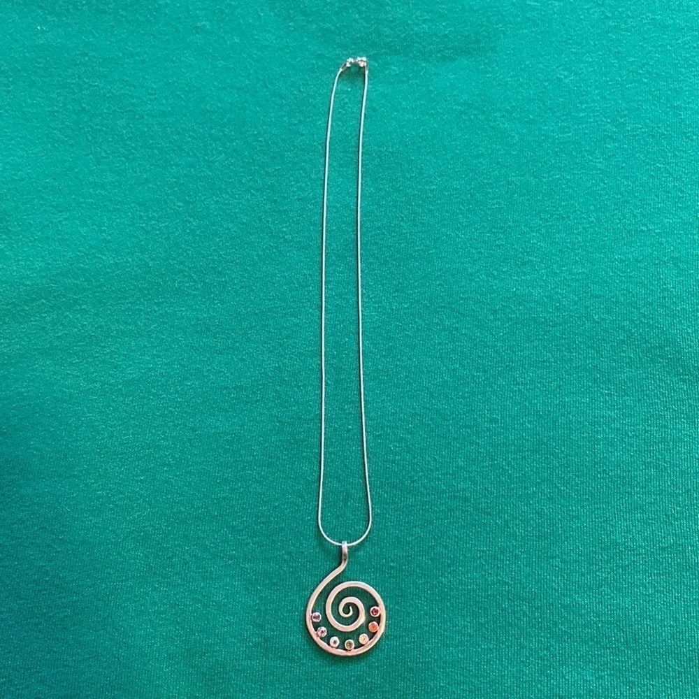 Silver And Gemstone Statement Necklace - image 1